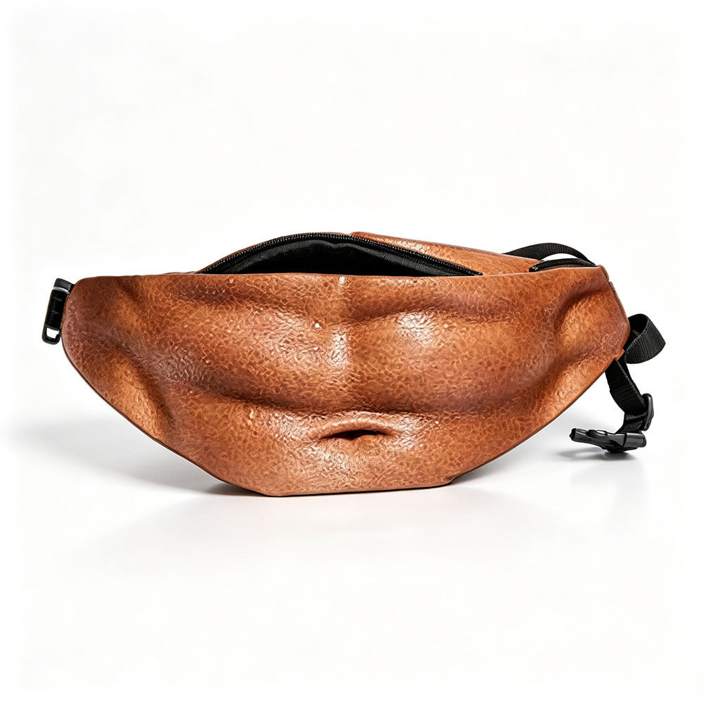 Flesh‑colour novelty fanny pack shaped like a dad bod on white background — image 10