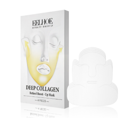 Collagen lifting face mask box with white sheet mask pieces