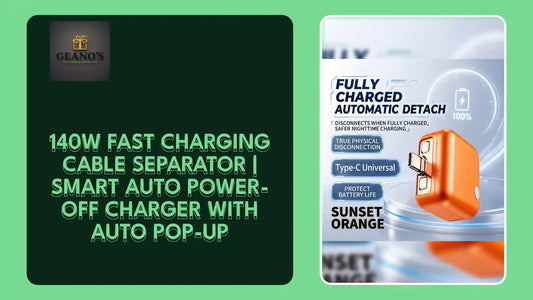 140W Fast Charging Cable Separator | Smart Auto Power-Off Charger with Auto Pop-Up by@Outfy