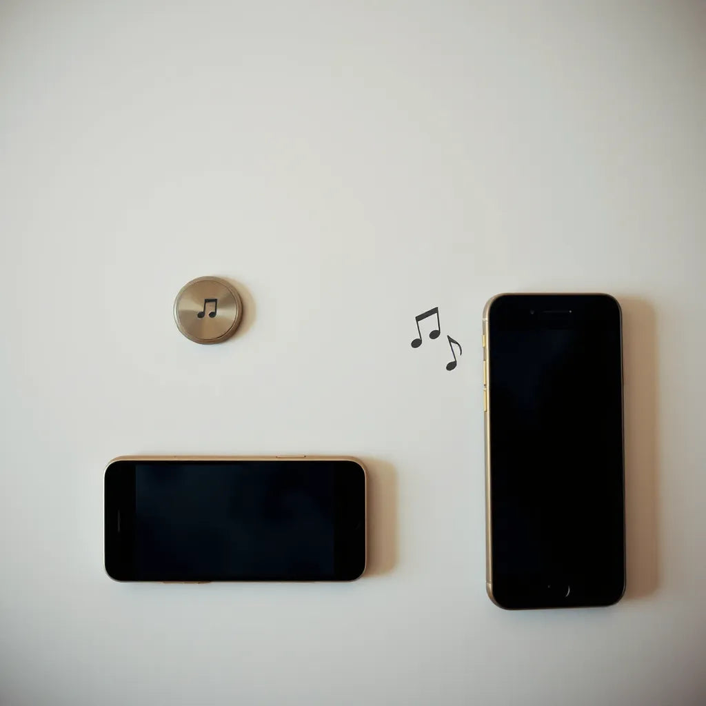 NFC singing refrigerator magnet on a fridge with a smartphone held nearby