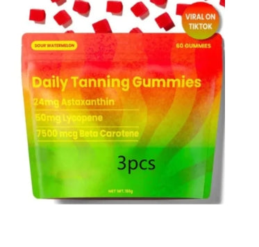 Daily Tanning Gummies pouch, 3pcs pack, 60 gummies, net wt 180g