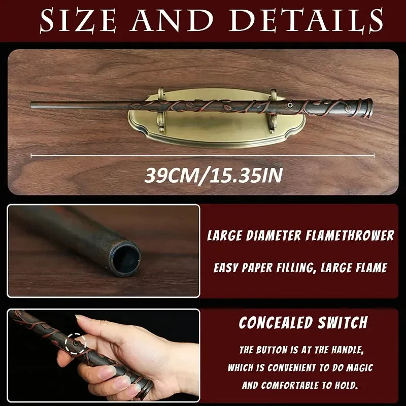 Harry Potter magic wand toy, long metal barrel and decorative handle with hidden switch