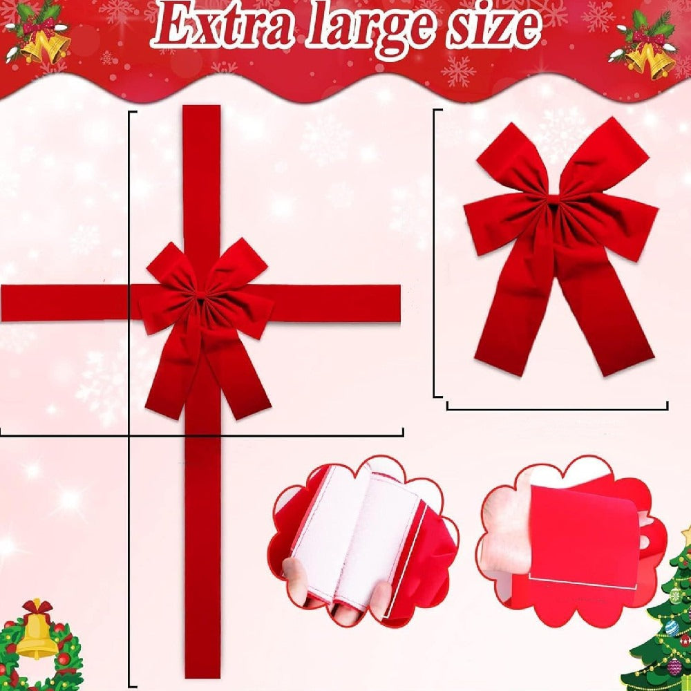 Red cloth door hanging bow ribbon set, extra-large size