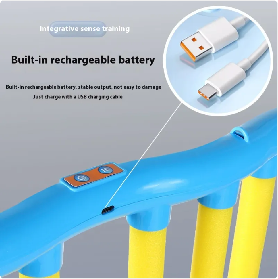 Kids sensory reaction trainer toy handle with rechargeable battery and USB charging port