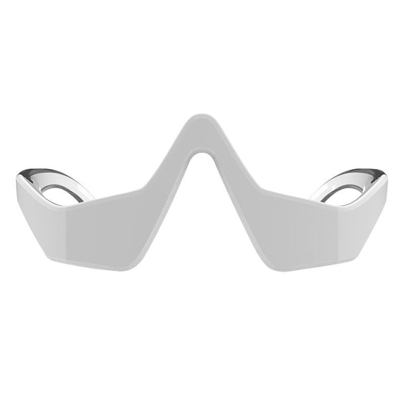 White eye massager with wide U-shaped frame and two lens-like light openings