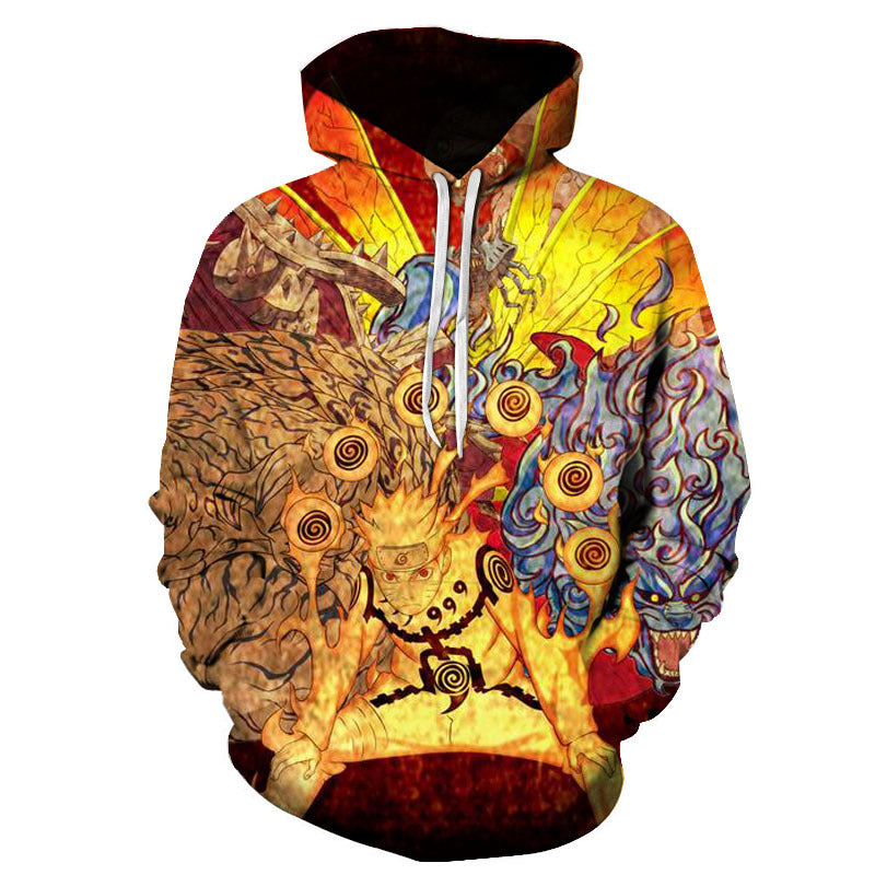 Hooded baseball jacket with warm-toned animal face graphic and white drawstring