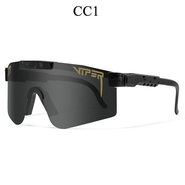 Sporty wrap sunglasses with dark grey shield lens, black frame, textured black temple