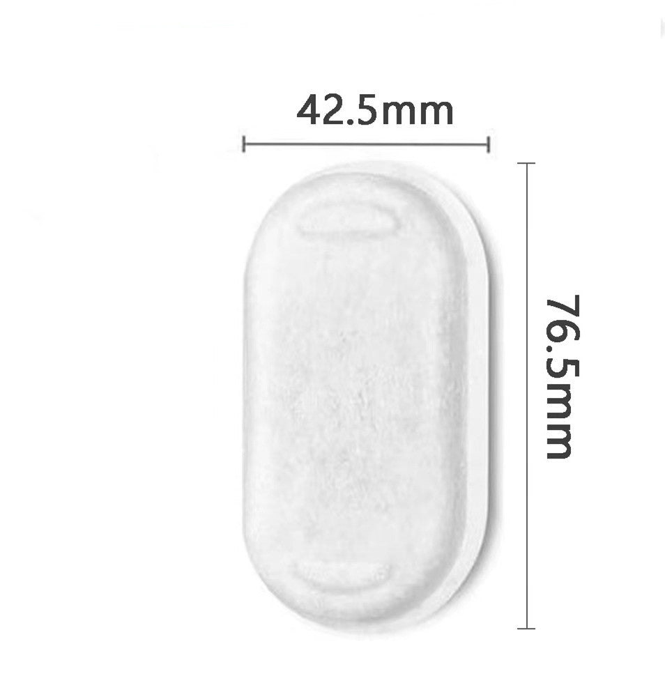 Replacement filter pad for pet water fountain, oval white insert, 42.5 x 76.5 mm
