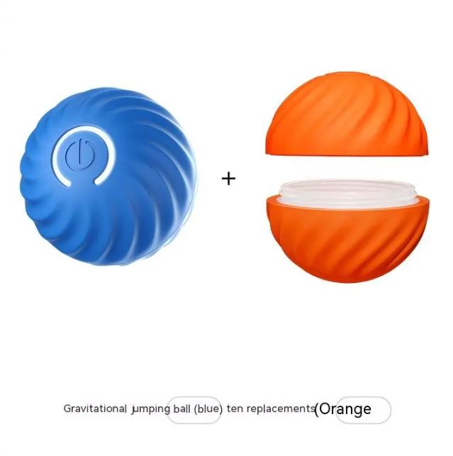 Blue and orange replacement shell covers for jumping ball, with open-top ring