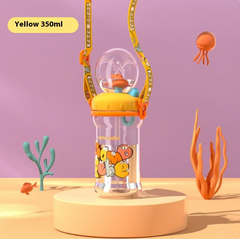 Children's Whale Cartoon Diving Fountain Water Bottle - Tritan Leakproof Sippy Cup (Various Sizes & Colours)