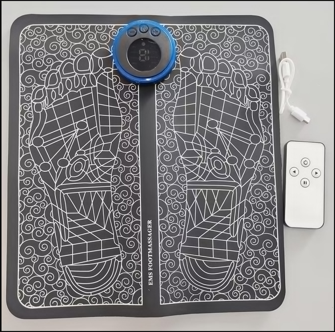 Foot massage pad with central controller and wired remote control included