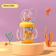 Children's Whale Cartoon Diving Fountain Water Bottle - Tritan Leakproof Sippy Cup (Various Sizes & Colours)