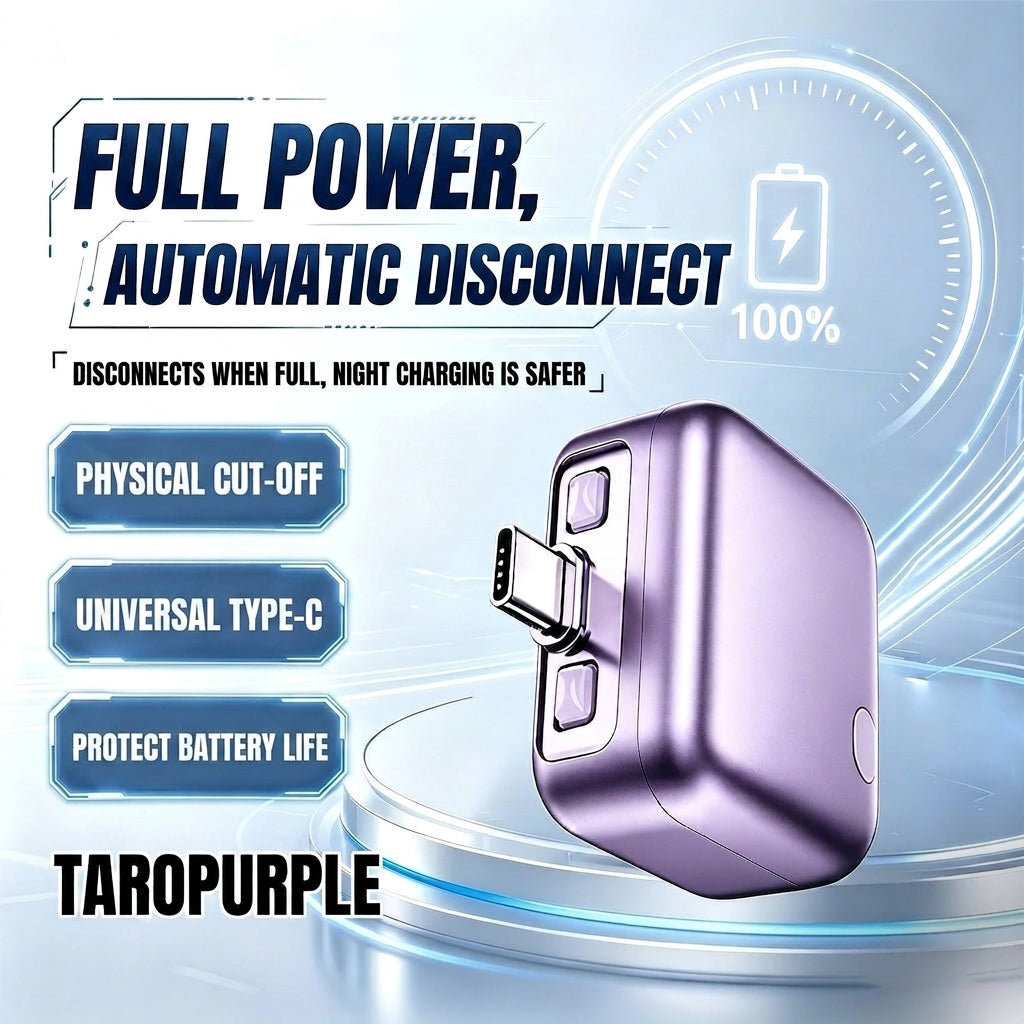 Automatic Type-C power-off charging adapter, taro purple auto-disconnect design