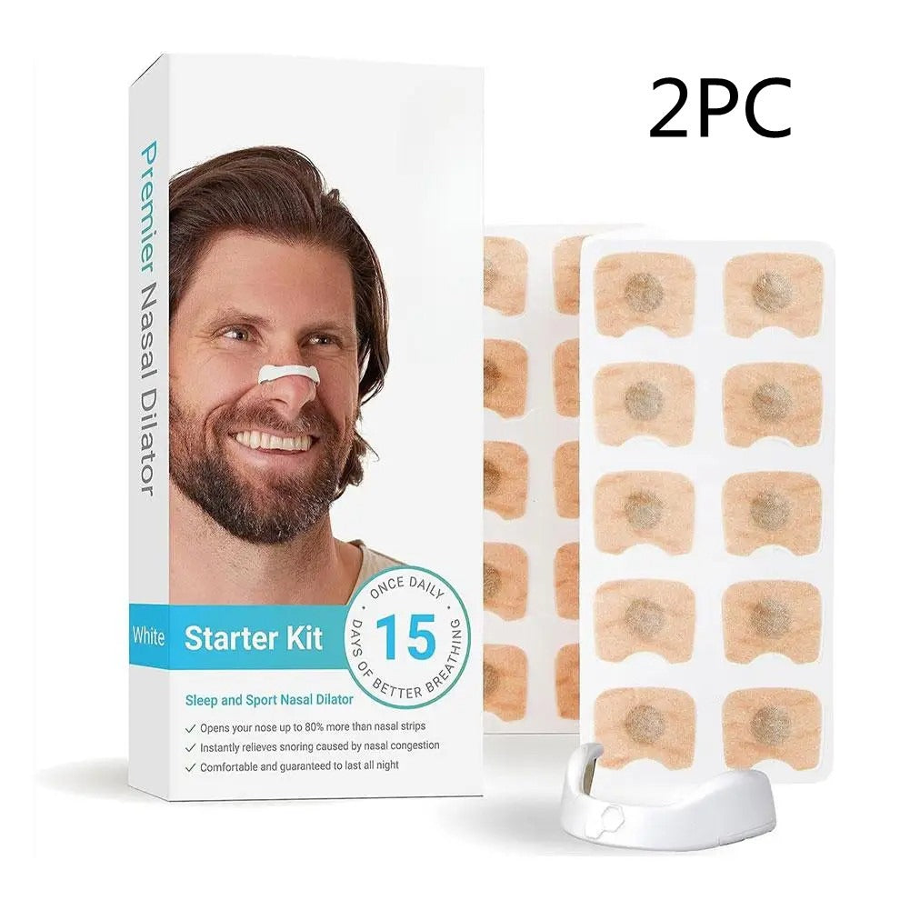 White nasal dilator starter kit box with patch sheet and white nose support piece
