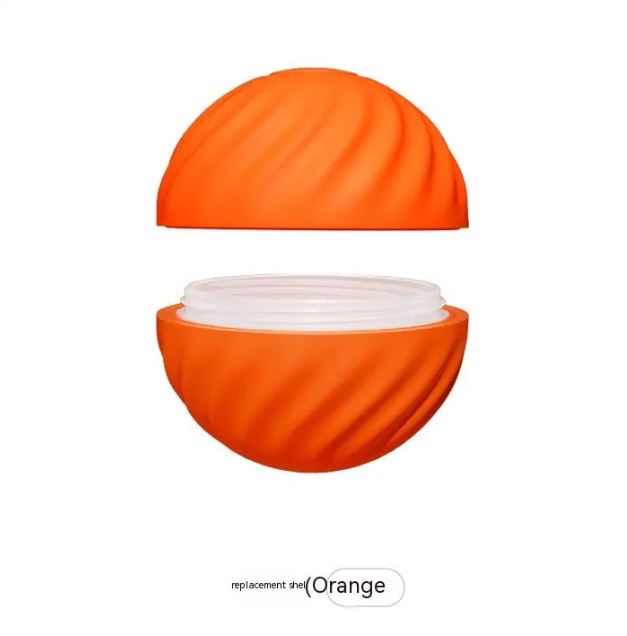 Orange replacement shell for interactive dog jumping ball, half dome with clear top