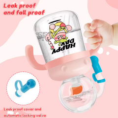 Children's Whale Cartoon Diving Fountain Water Bottle - Tritan Leakproof Sippy Cup (Various Sizes & Colours)