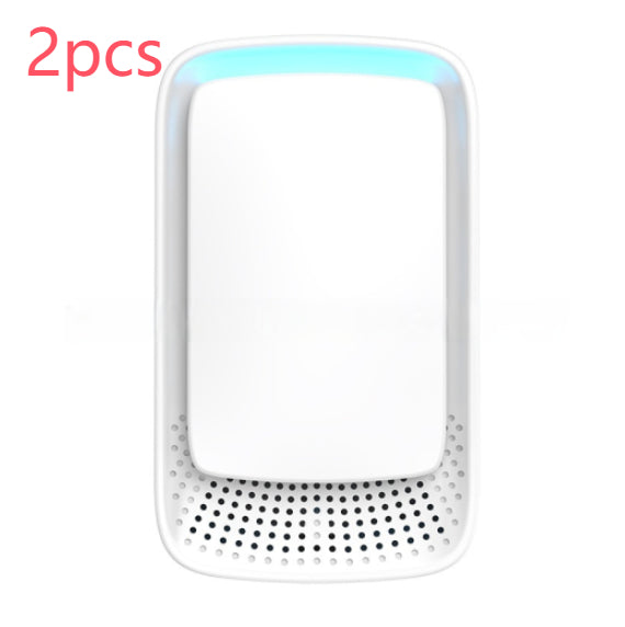 2-pack plug-in anion air purifier, white with blue glow top and vented base