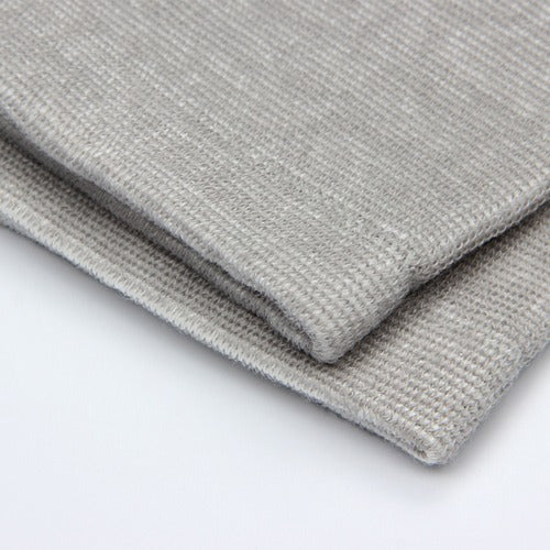 Grey ribbed knit ankle support sock cuff close-up with folded hem