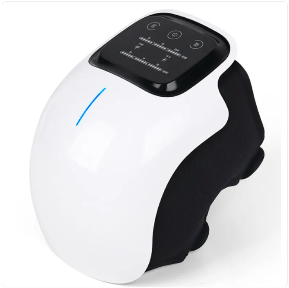 Smart knee massager pad set of 2, white front with black mesh side