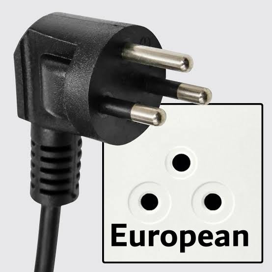 Outdoor LED string lights European plug adapter with two round metal pins