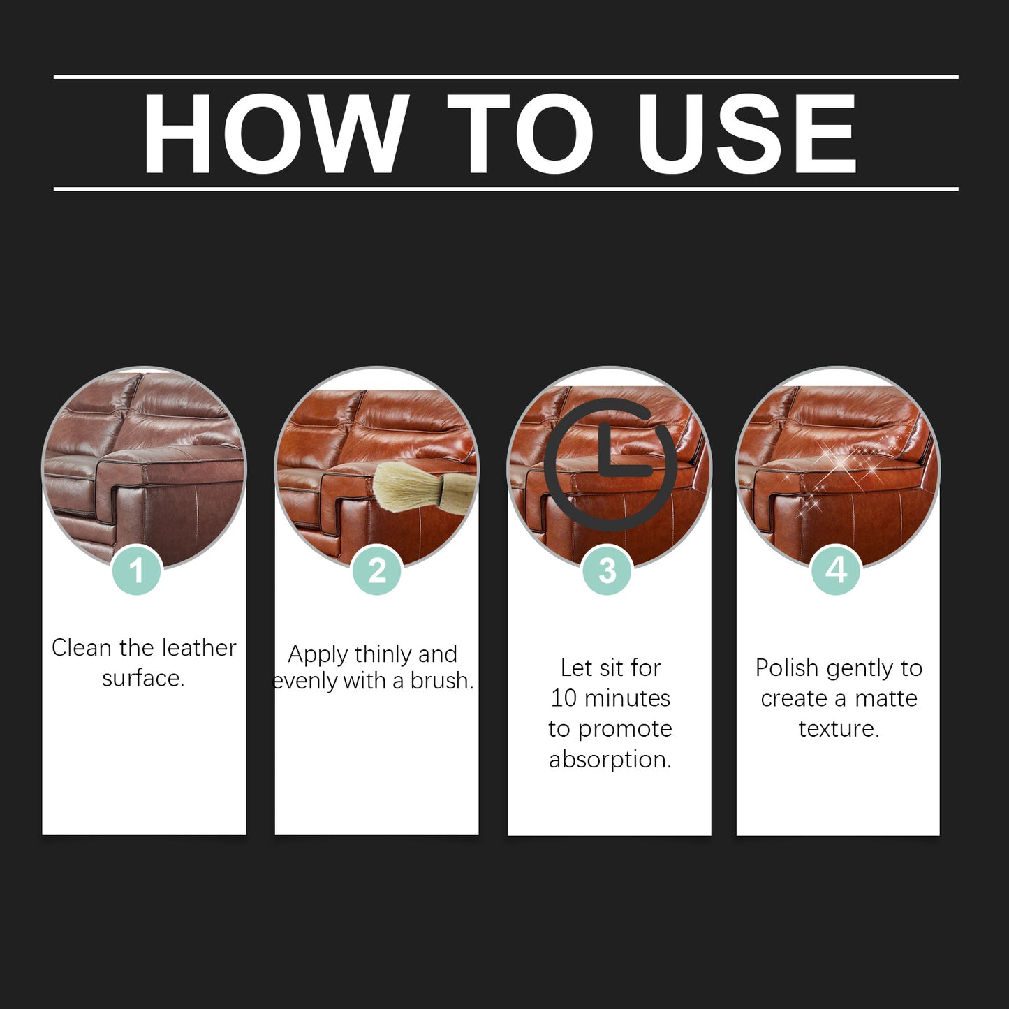Leather scratch repair ointment usage steps on small leather surface patches
