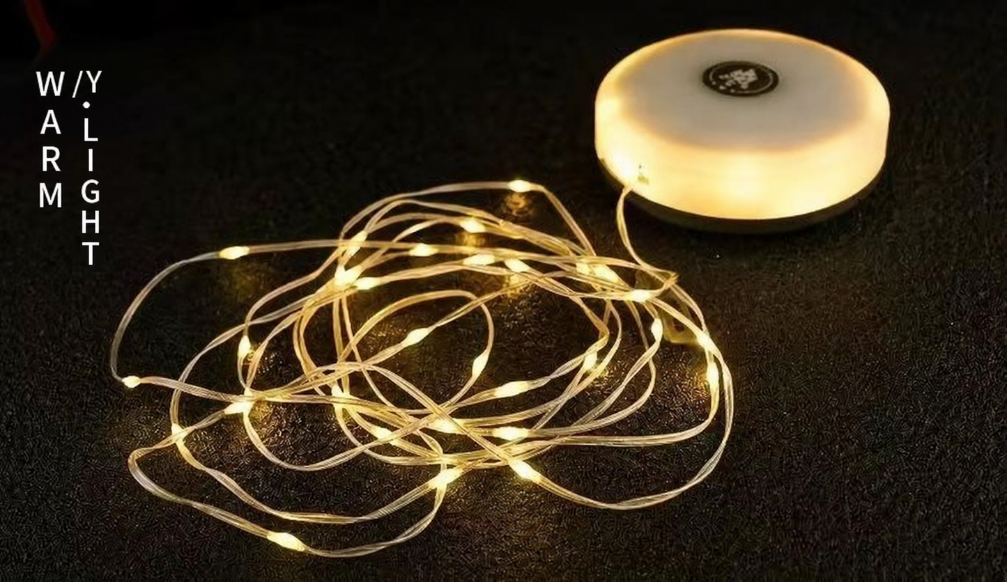 Rechargeable Camping Lantern with Retractable String Lights