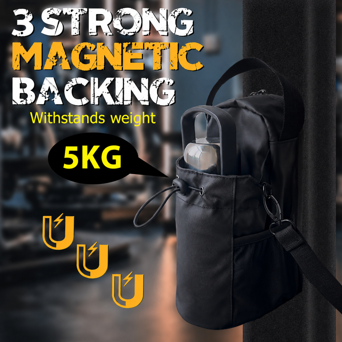 Magnetic Fitness Water Bottle and Phone Pouch