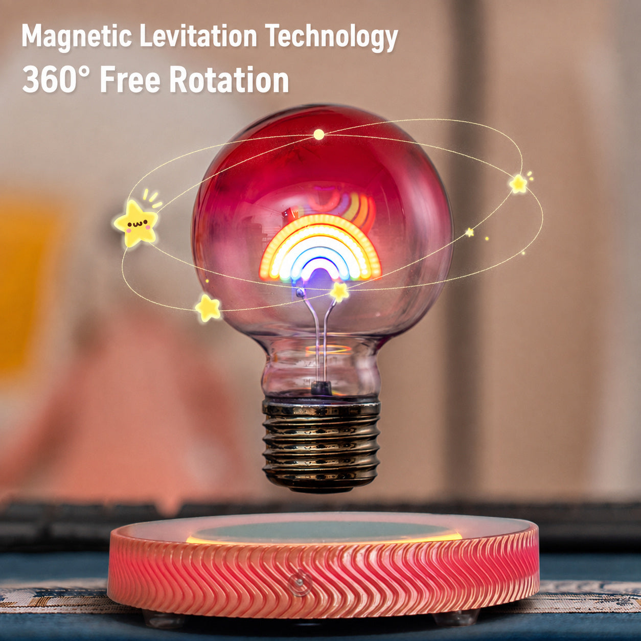 Magnetic Levitating Rainbow Light Bulb Night Lamp