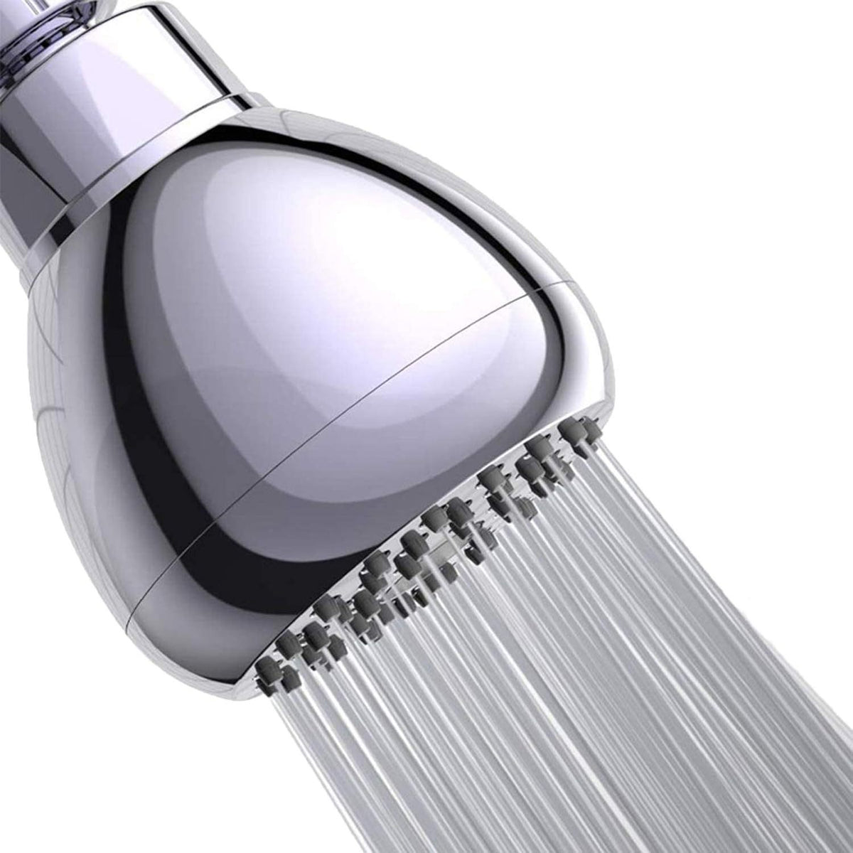 Chrome handheld shower head with multi-hole spray face