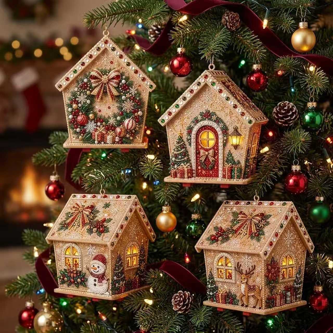 DIY 3D Diamond Painting Christmas Cabin Kit - product image 3