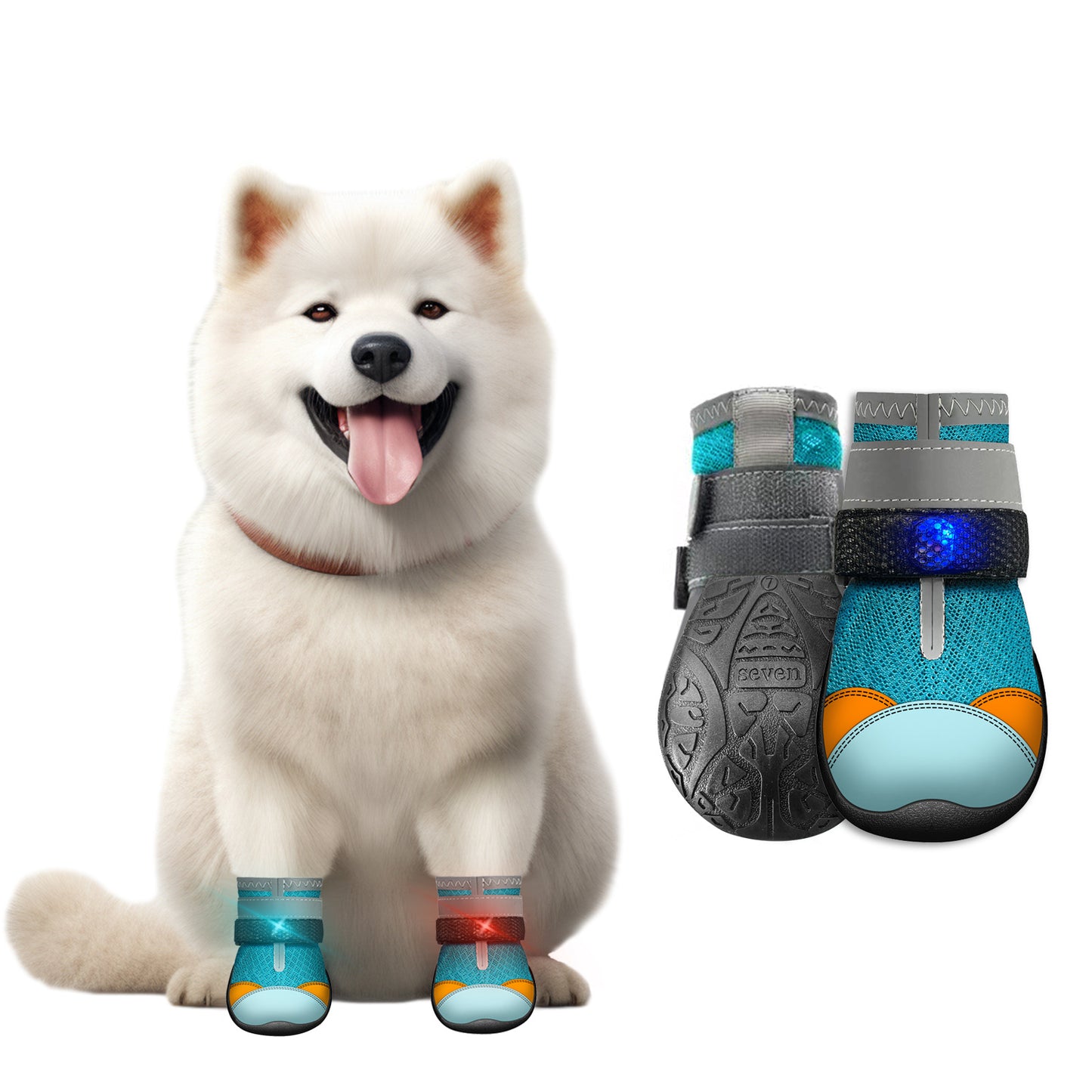 Luminous Breathable Non-Slip Dog Shoes – Set of 4