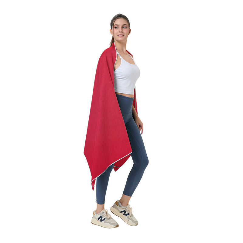Quick-dry microfibre beach towel, red solid