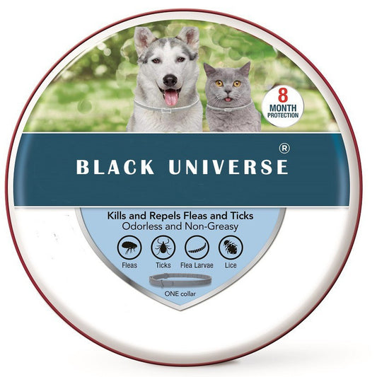 Flea and tick prevention pet collar, Black Universe, one-collar packaging