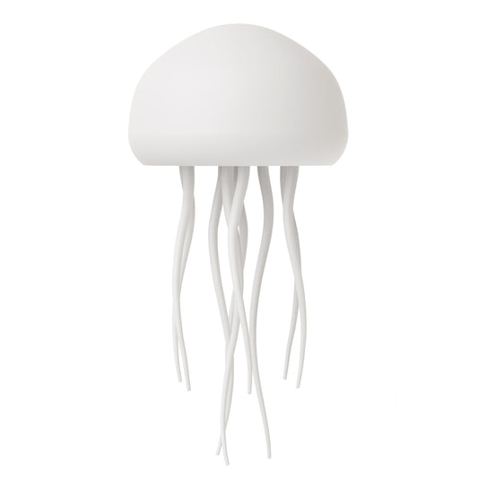 White jellyfish mood lamp with translucent tentacles, no visible base