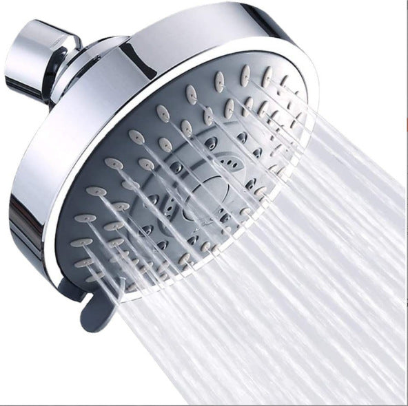 Chrome shower head with multi-nozzle spray plate and water jets