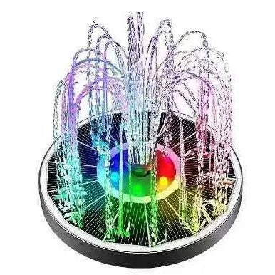 Solar fountain pump head with multi-spray streams and colorful LED lights