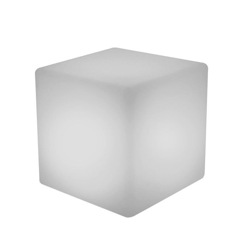 Square LED night light cube, matte white, unlit