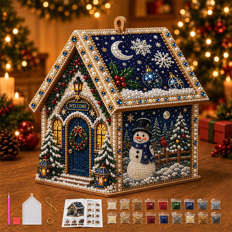 DIY 3D Diamond Painting Christmas Cabin Kit - product image 1