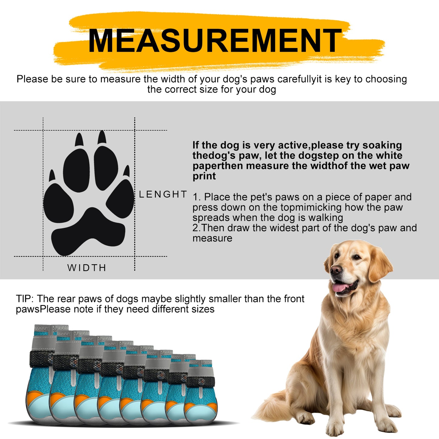 Luminous Breathable Non-Slip Dog Shoes – Set of 4