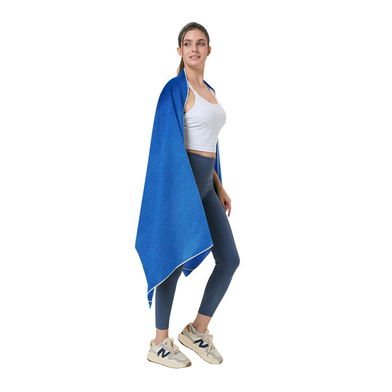Quick-dry microfibre beach towel, royal blue solid