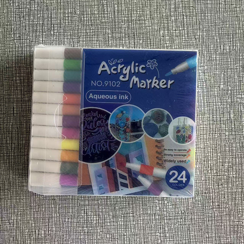 Pack of 24 acrylic markers, Aqueous ink, colorful tip set in box