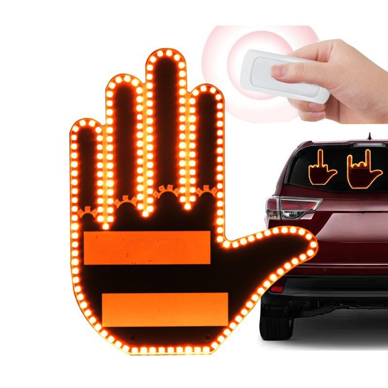 LED gesture hand light with remote, activated by a hand near the car