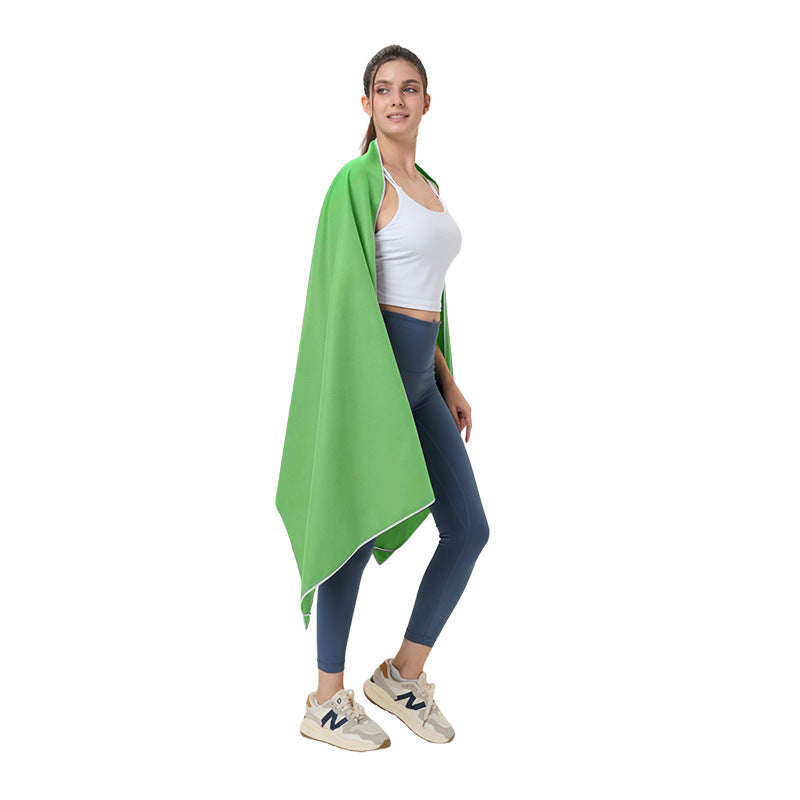 Quick-dry microfibre beach towel, bright green solid