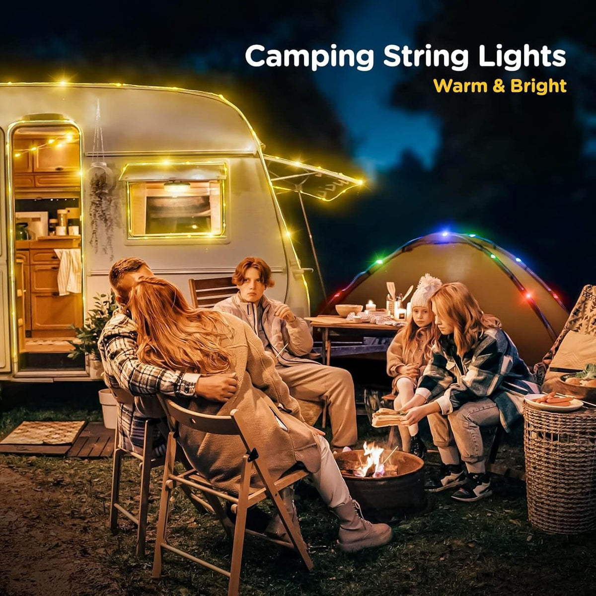Rechargeable Camping Lantern with Retractable String Lights - product image 3