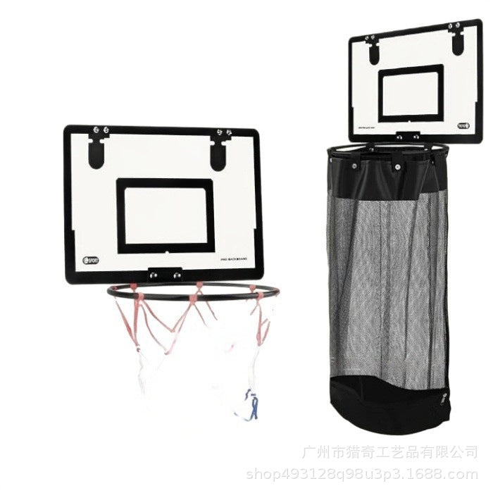 Fun Wall-Hanging Laundry Basket with Basketball Hoop