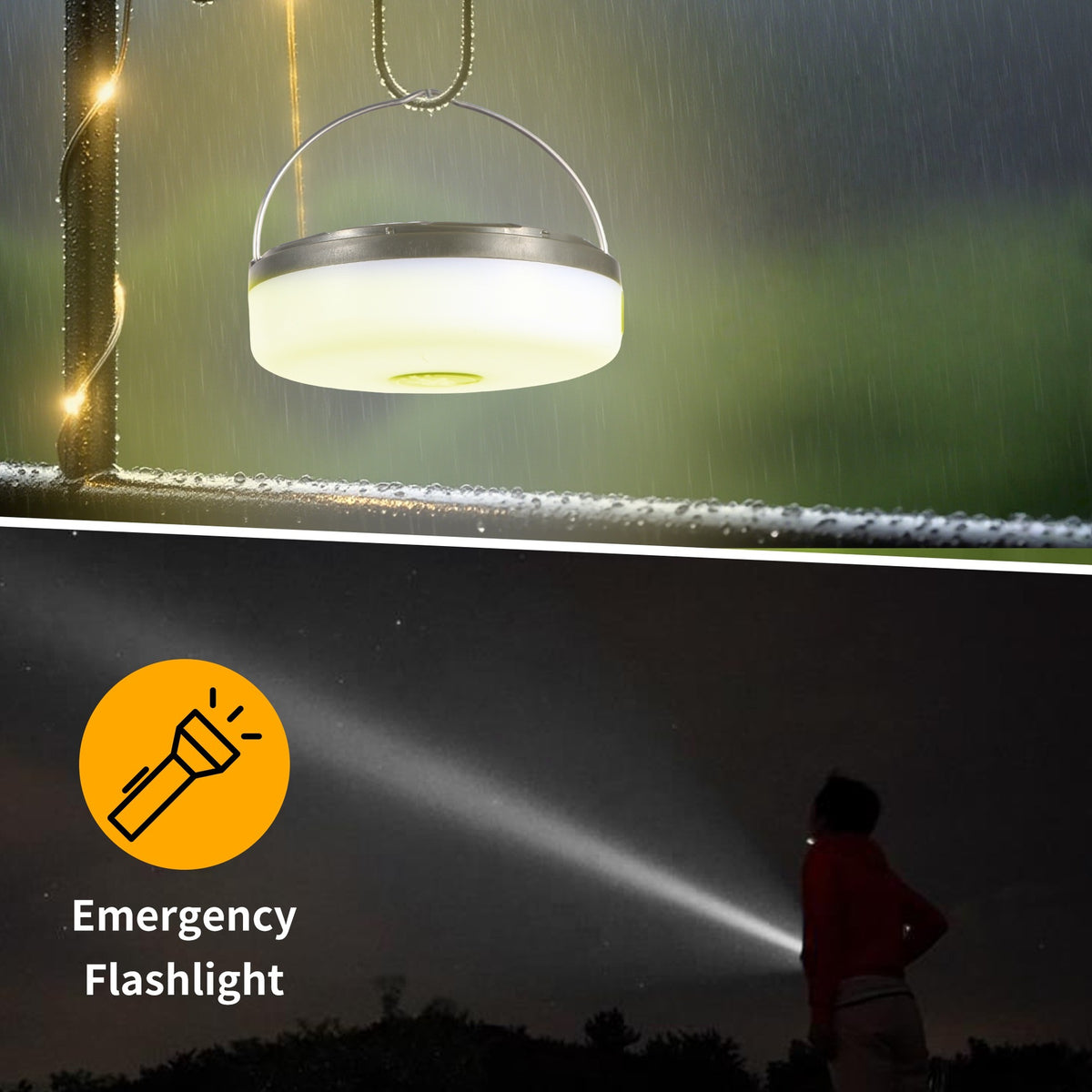 Rechargeable Camping Lantern with Retractable String Lights - product image 2
