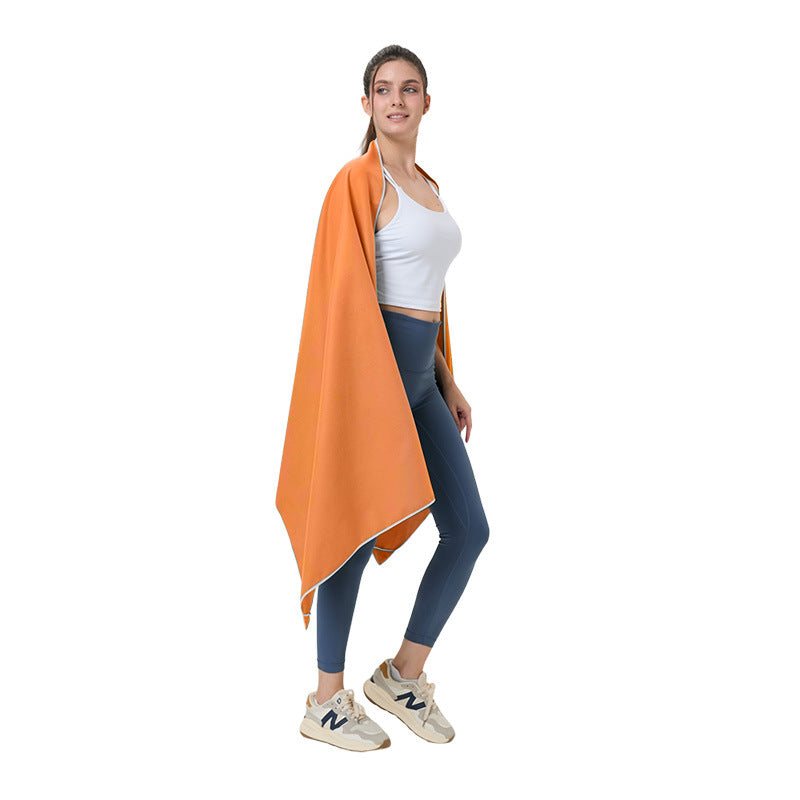 Quick-dry microfibre beach towel, orange solid