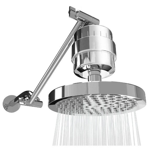 Chrome concealed shower head set with overhead rain head and concealed diverter unit