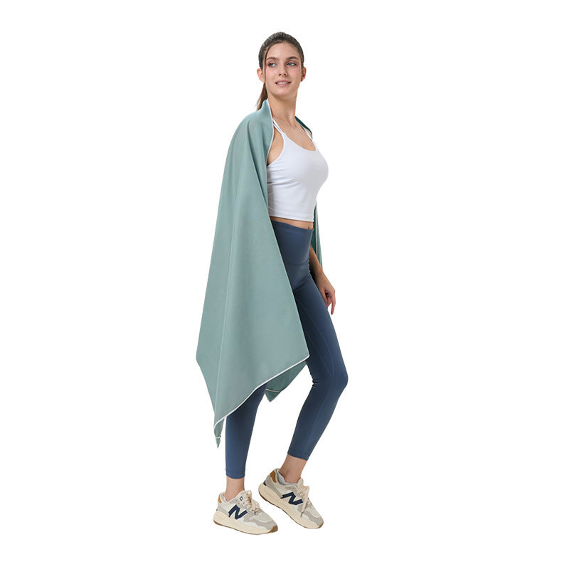 Quick-dry microfibre beach towel, sage green solid