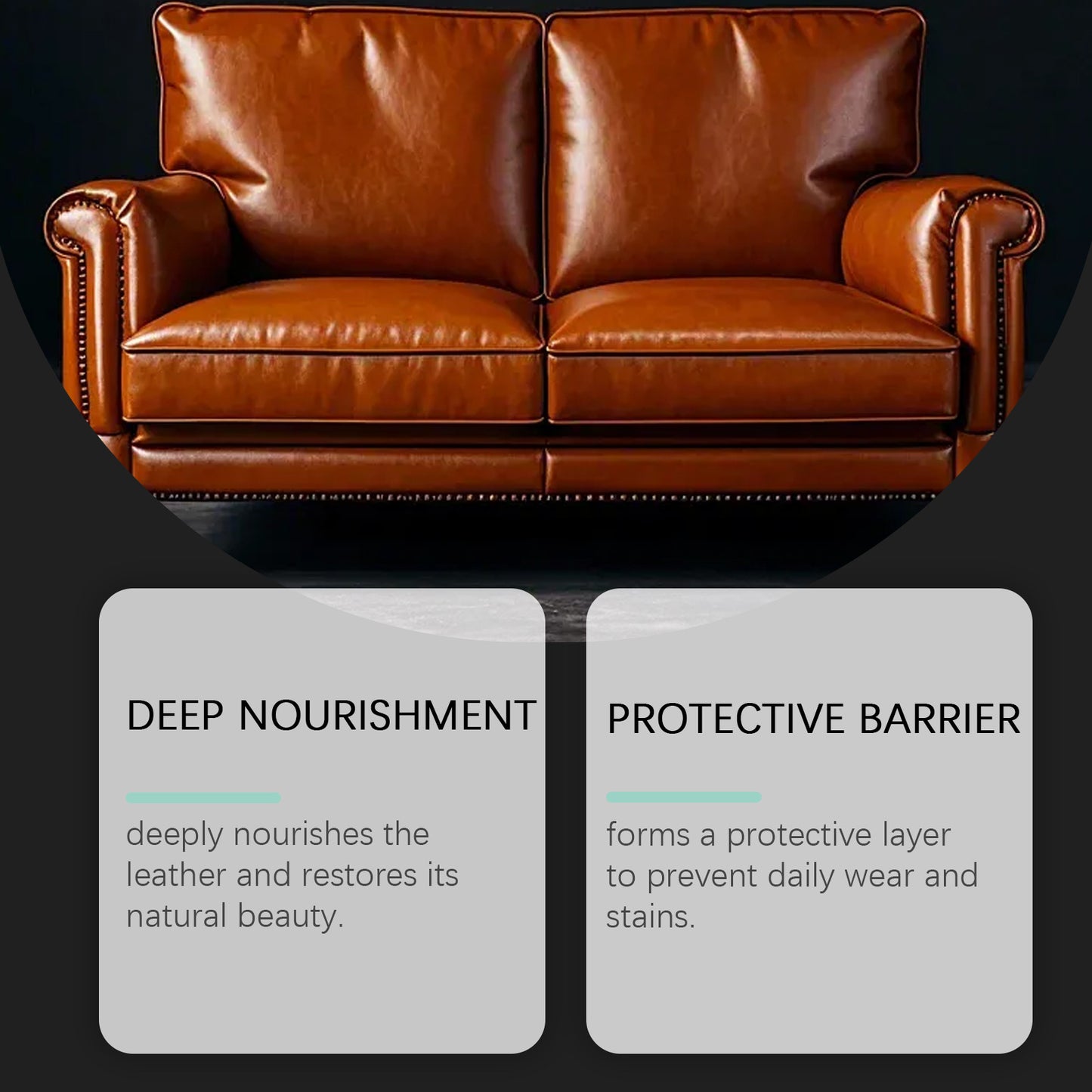 Leather sofa care salve with deep nourishment and a protective barrier